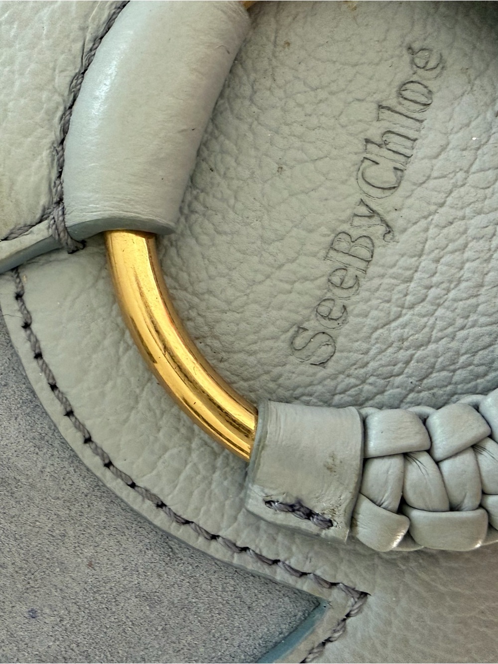 See By Chloe Dusty Blue Mini Suede & Leather Crossbody - Picture 4 of 4